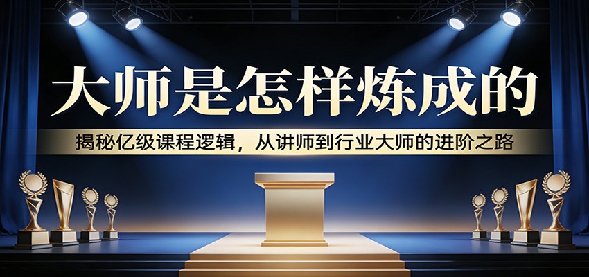 大师是怎样炼成的：揭秘亿级课程逻辑，从讲师到行业大师的进阶之路-禾谷轻创网