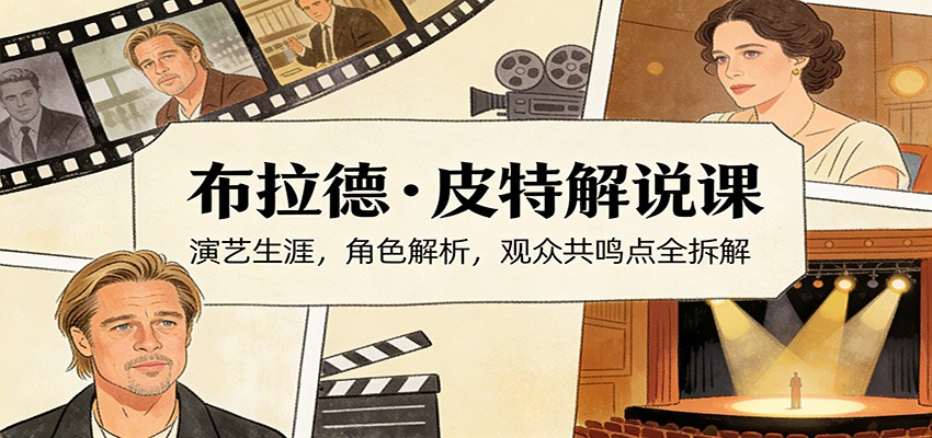 演员说-布拉德.皮特解说课：演艺生涯，角色解析，观众共鸣点全拆解-禾谷轻创网