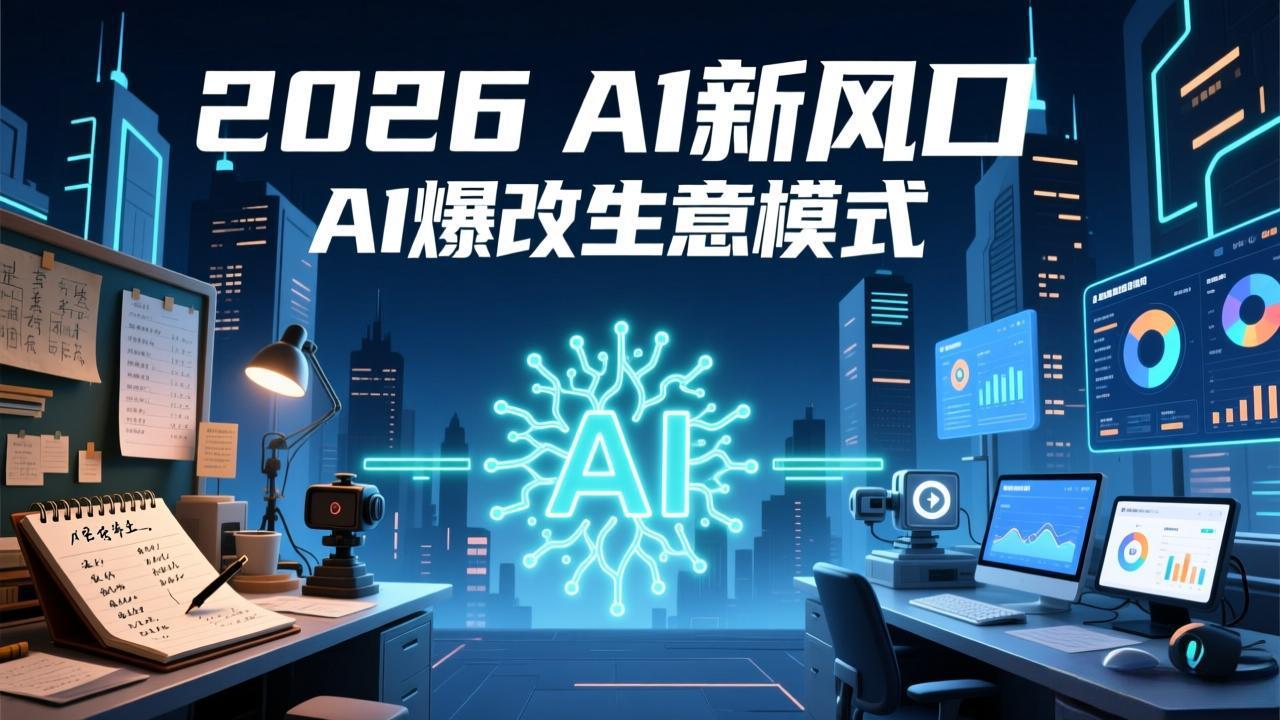 2026年AI创富新风口，用人工智能爆改你的生意模式，从短视频到直播全面降本增效抢占先机-禾谷轻创网