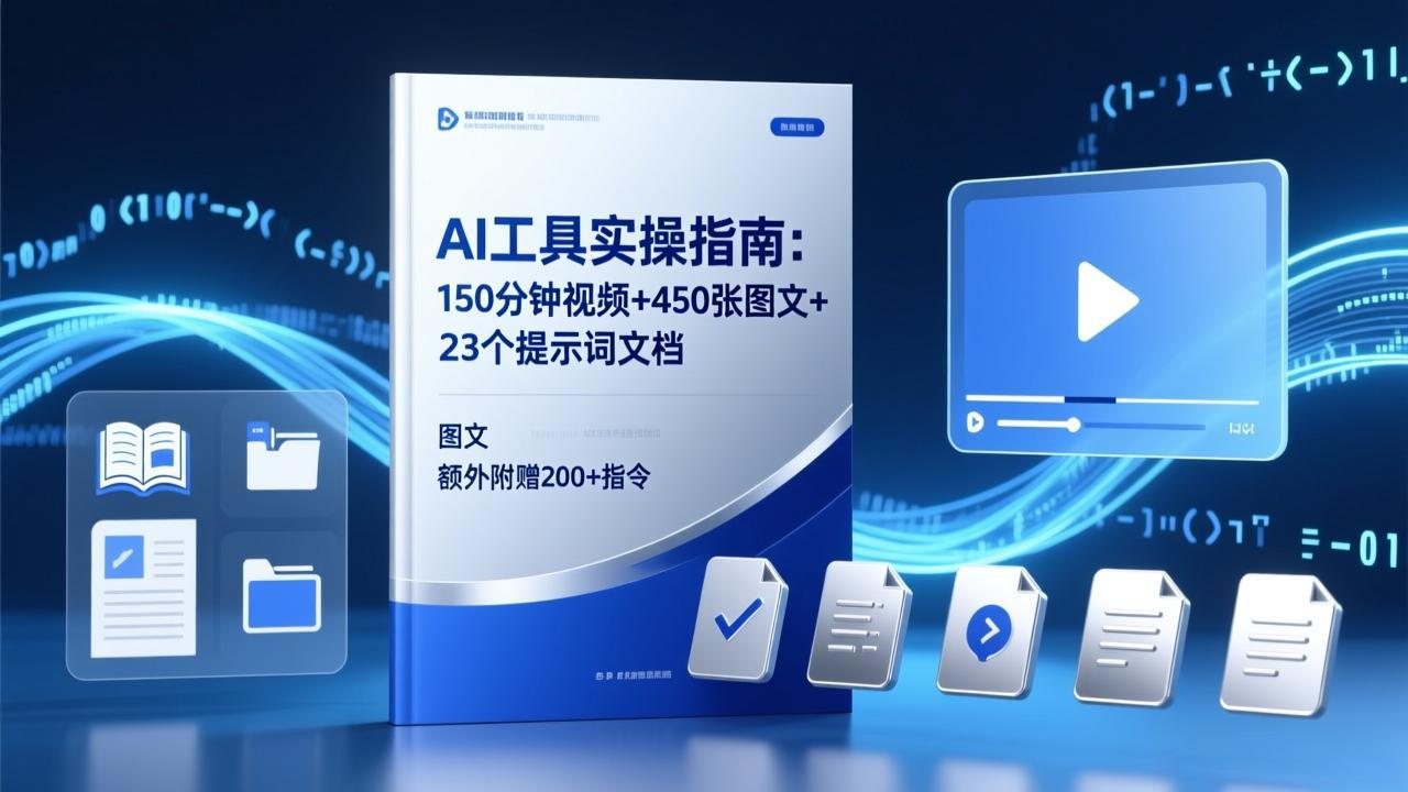 AI工具实操指南：150分钟视频+450张图文+23个提示词文档，额外附赠200+指令-禾谷轻创网