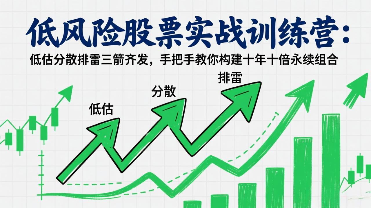 低风险股票实战训练营：低估分散排雷三箭齐发，手把手教你构建十年十倍永续组合-禾谷轻创网
