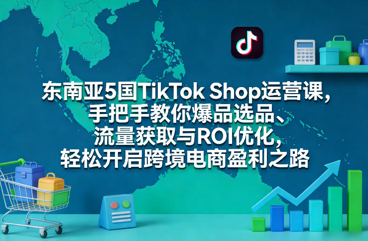 东南亚5国TikTok Shop运营课，手把手教你爆品选品、流量获取与ROI优化，轻松开启跨境电商盈利之路-禾谷轻创网