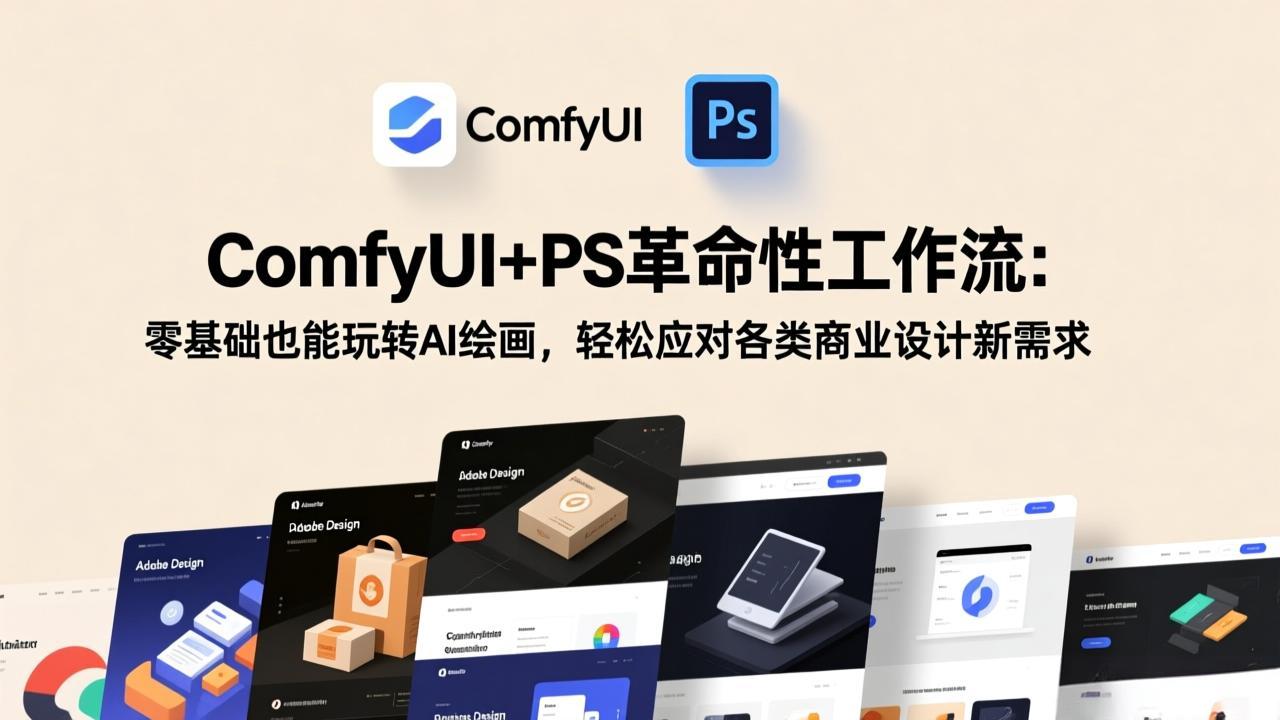ComfyUI+PS革命性工作流：零基础也能玩转AI绘画，轻松应对各类商业设计新需求-禾谷轻创网