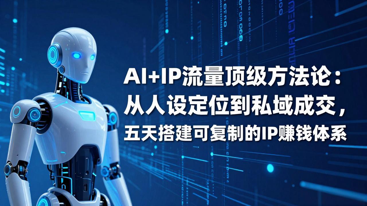 AI+IP顶级方法论：从人设定位到私域成交，五天搭建可复制的IP赚钱体系-禾谷轻创网