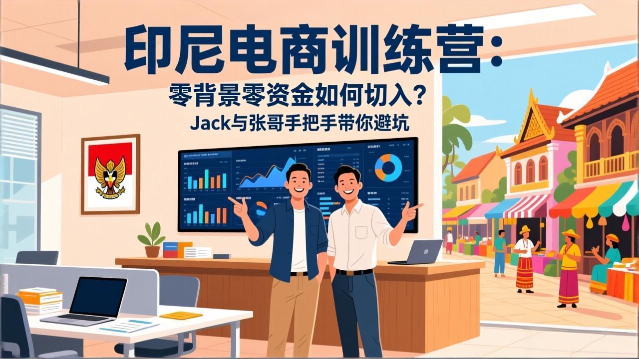 印尼电商训练营：零背景零资金如何切入？Jack与张哥手把手带你避坑-禾谷轻创网