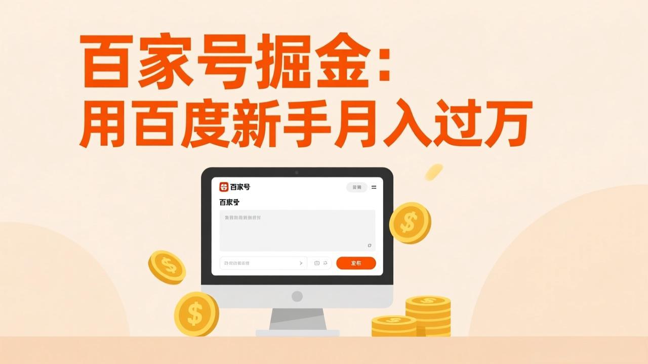 百家号掘金：用百度新手月入过万，日入300，无需引流，全新手机搬砖项目-禾谷轻创网
