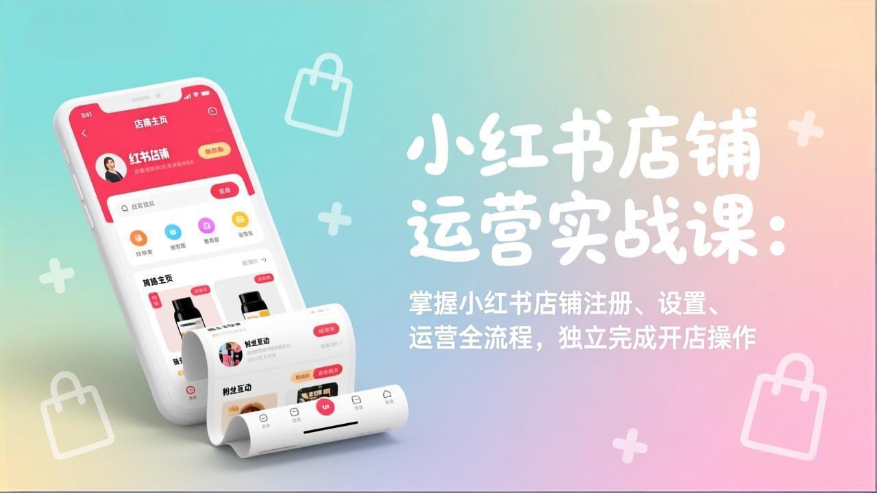 小红书店铺运营实战课：掌握小红书店铺注册、设置、运营全流程，独立完成开店操作-禾谷轻创网