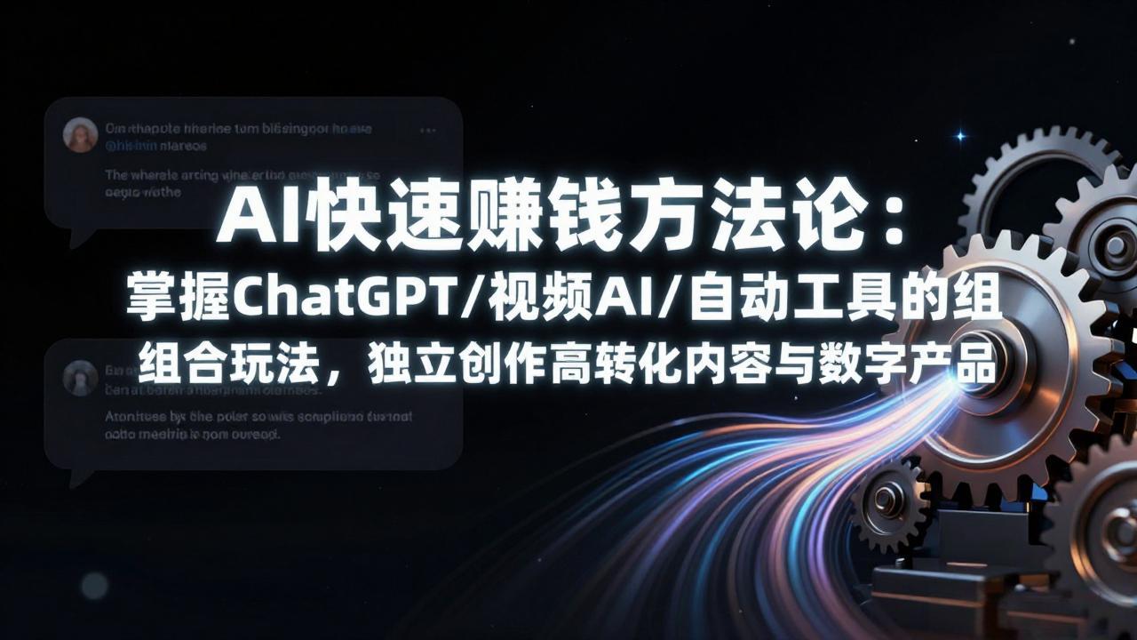 AI快速赚钱方法论：掌握ChatGPT/视频AI/自动化工具的组合玩法，独立创作高转化内容与数字产品-禾谷轻创网