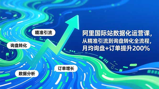 阿里国际站数据化运营课-3月，从精准引流到询盘转化全流程，月均询盘+订单提升200%-禾谷轻创网