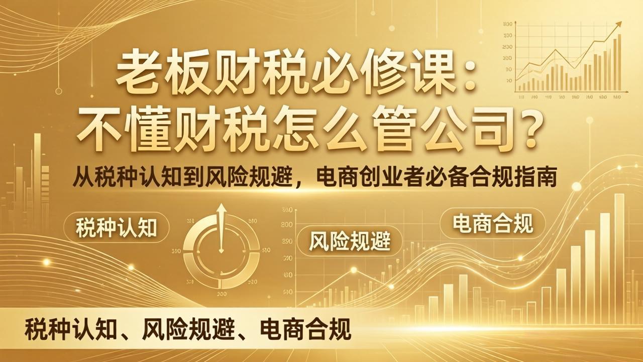 老板财税必修课：不懂财税怎么管公司？从税种认知到风险规避，电商创业者必备合规指南-禾谷轻创网