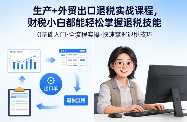 生产+外贸出口退税实战课程，财税小白都能轻松掌握退税技能-禾谷轻创网