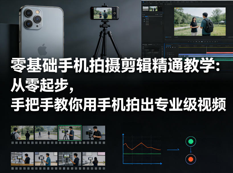 零基础手机拍摄剪辑精通教学：从零起步，手把手教你用手机拍出专业级视频-禾谷轻创网