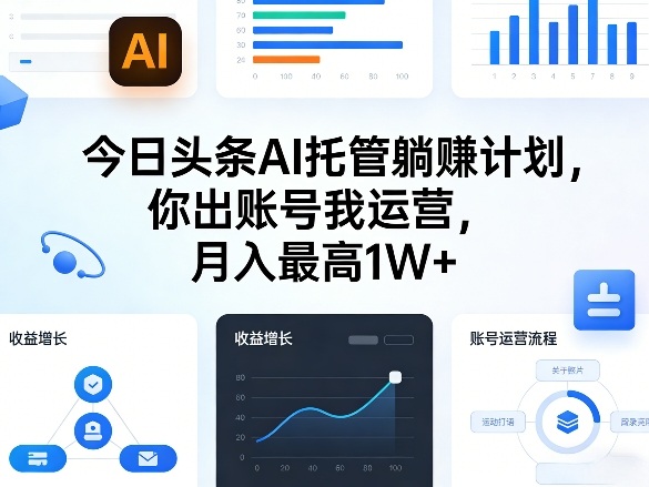 今日头条AI托管躺賺计划，你出账号我运营，月入最高1W+【揭秘】-禾谷轻创网