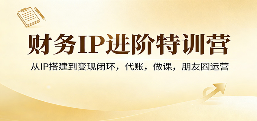 财务IP进阶特训营：从IP搭建到变现闭环，代账，做课，朋友圈运营-禾谷轻创网