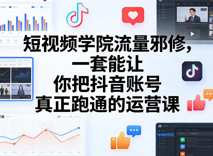 短视频学院流量邪修，一套能让你把抖音账号真正跑通的运营课-禾谷轻创网