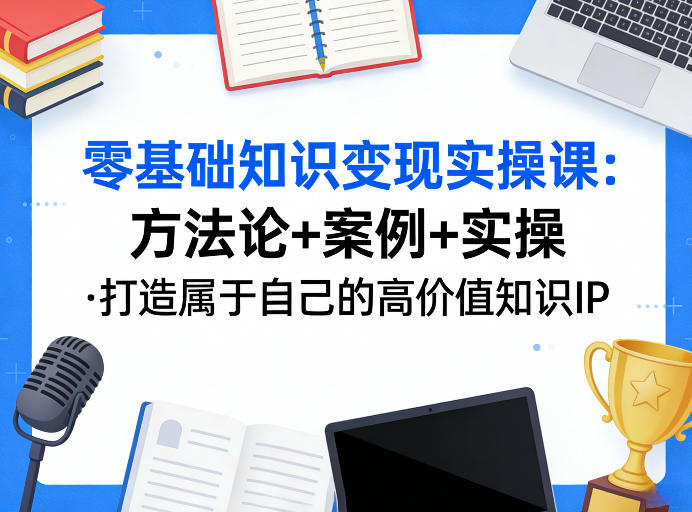 零基础知识变现实操课，方法论+案例+实操，打造属于自己的高价值知识IP-禾谷轻创网