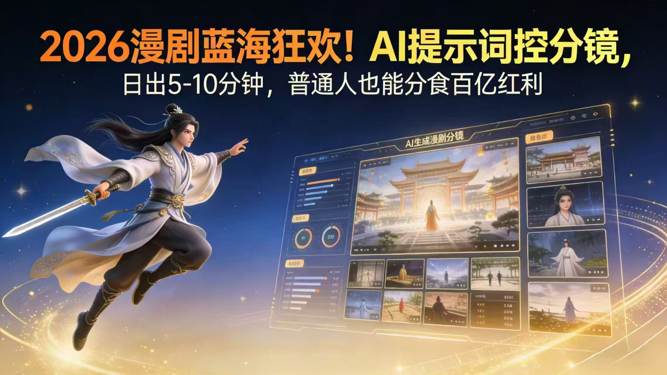 2026漫剧红利实锤！ AI 提示词控分镜， 普通人也能轻松月入过万-禾谷轻创网