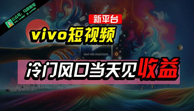 全新平台vivo短视频，新风口AI混剪无脑搬运，冷门风口当天见收益，7天...-禾谷轻创网