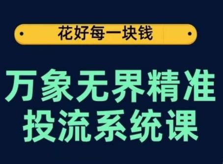万象无界精准投流系统课，从关键词到推荐，从万象台到达摩盘，从底层原理到实操步骤-禾谷轻创网