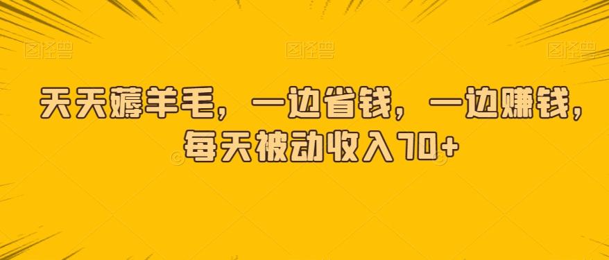 天天薅羊毛，一边省钱，一边赚钱，每天被动收入70+-禾谷轻创网