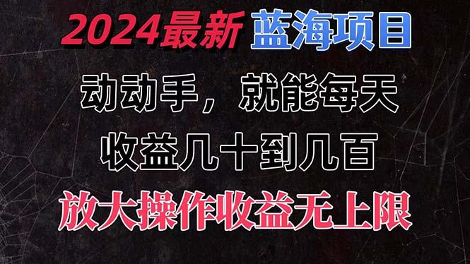 有手就行的2024全新蓝海项目，每天1小时收益几十到几百，可放大操作收...-禾谷轻创网