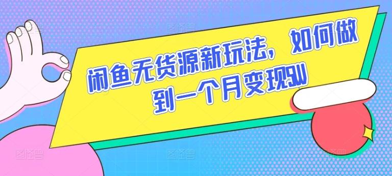 闲鱼无货源新玩法，如何做到一个月变现5W【揭秘】-禾谷轻创网