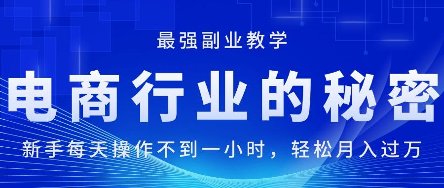 电商行业的秘密，新手每天操作不到一小时，月入过万轻轻松松，最强副业...-禾谷轻创网