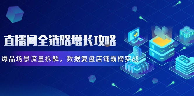 直播间全链路增长攻略，爆品场景流量拆解，数据复盘店铺霸榜实战-禾谷轻创网
