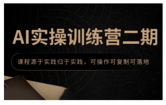 AI实操训练营二期，课程源于实践归于实践，可操作可复制可落地-禾谷轻创网