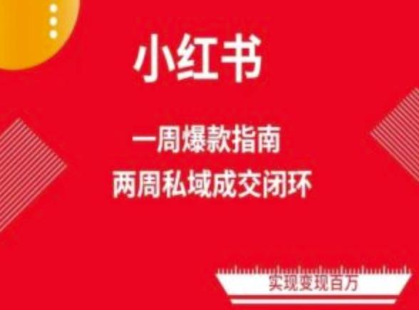 爆款小红书免费流量体系课程(两周变现)，小红书电商教程-禾谷轻创网