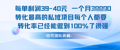 每单利润40一个月7k+转化最高的私域项目，每个人都要的产品转化率已经能做到100%-禾谷轻创网