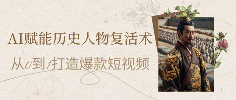 AI赋能历史人物复活术：从0到1打造爆款短视频-禾谷轻创网