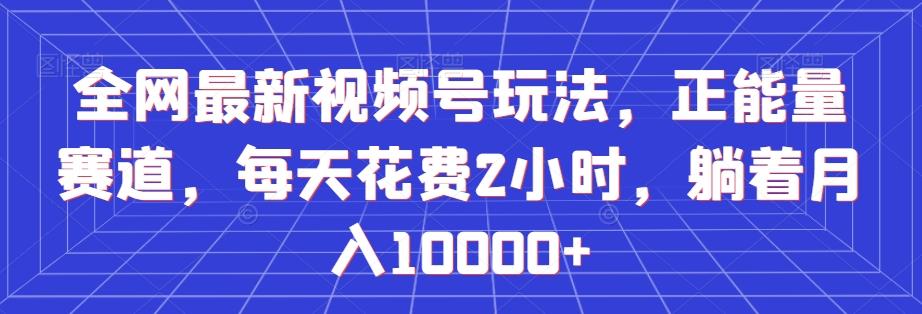 全网最新视频号玩法，正能量赛道，每天花费2小时，躺着月入10000+【揭秘】-禾谷轻创网
