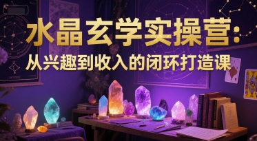 水晶玄学实操营：从兴趣到收入的闭环打造课-禾谷轻创网