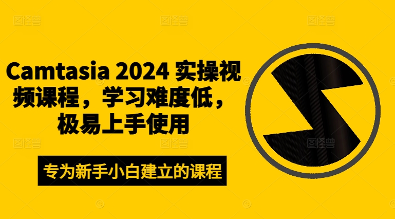 Camtasia 2024 实操视频课程，学习难度低，极易上手使用-禾谷轻创网