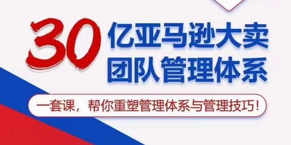 30亿亚马逊大卖团队管理体系，一套课，帮你重塑管理体系与管理技巧-禾谷轻创网