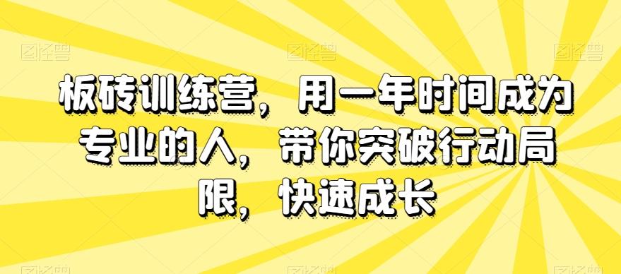 板砖训练营，用一年时间成为专业的人，带你突破行动局限，快速成长-禾谷轻创网