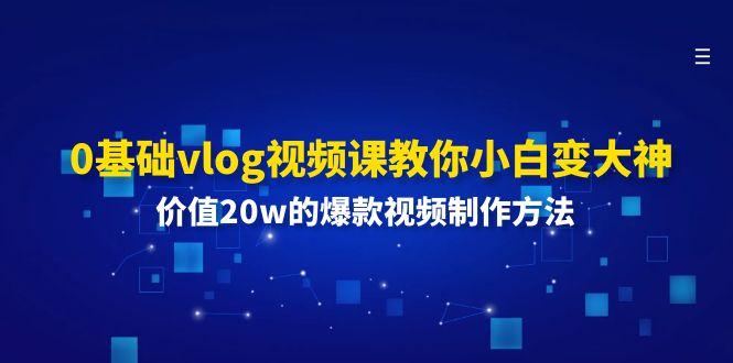 0基础vlog视频课教你小白变大神：价值20w的爆款视频制作方法-禾谷轻创网