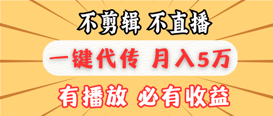 不剪辑不直播，一键代发，月入5万懒人必备，我出视频你来发-禾谷轻创网