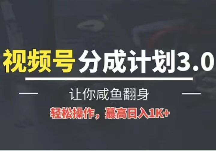 24年视频号冷门蓝海赛道，操作简单，单号收益可达四位数-禾谷轻创网
