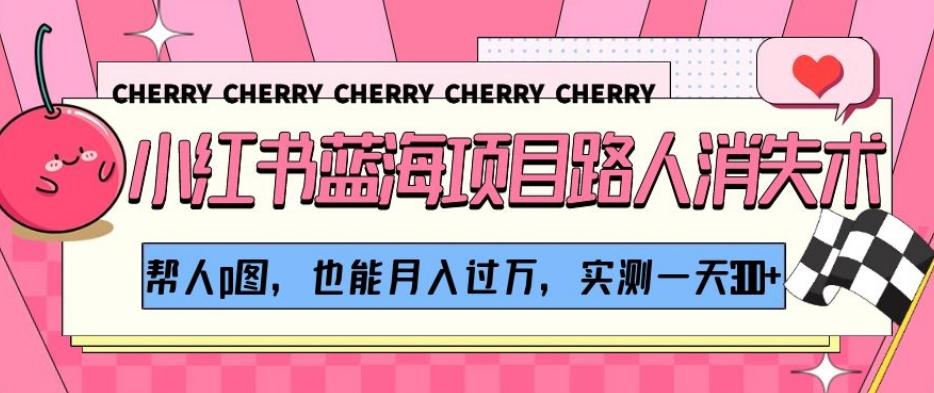 小红书蓝海项目路人消失术，帮人p图，也能月入过万，实测一天300+【揭秘】-禾谷轻创网