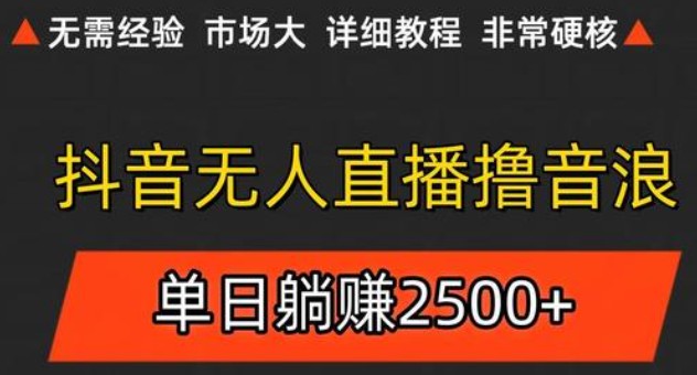抖音无人直播6.0 简单无脑可矩阵 每天两小时轻松躺赚500+-禾谷轻创网