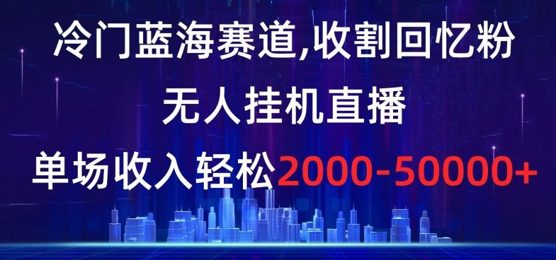 冷门蓝海赛道，收割回忆粉，无人挂机直播，单场收入轻松2000-5w+【揭秘】-禾谷轻创网