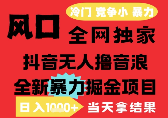 25年6月高爆抖音无人直播最新撸音浪掘金项目，解放双手小白可做，无脑日入1k+，门槛低【揭秘】-禾谷轻创网