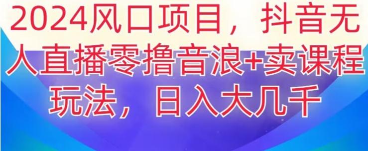 2024风口项目，抖音无人主播撸音浪+卖课程玩法，日入大几千【揭秘】-禾谷轻创网