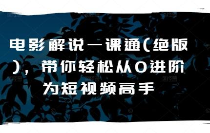电影解说一课通(绝版)，带你轻松从0进阶为短视频高手-禾谷轻创网