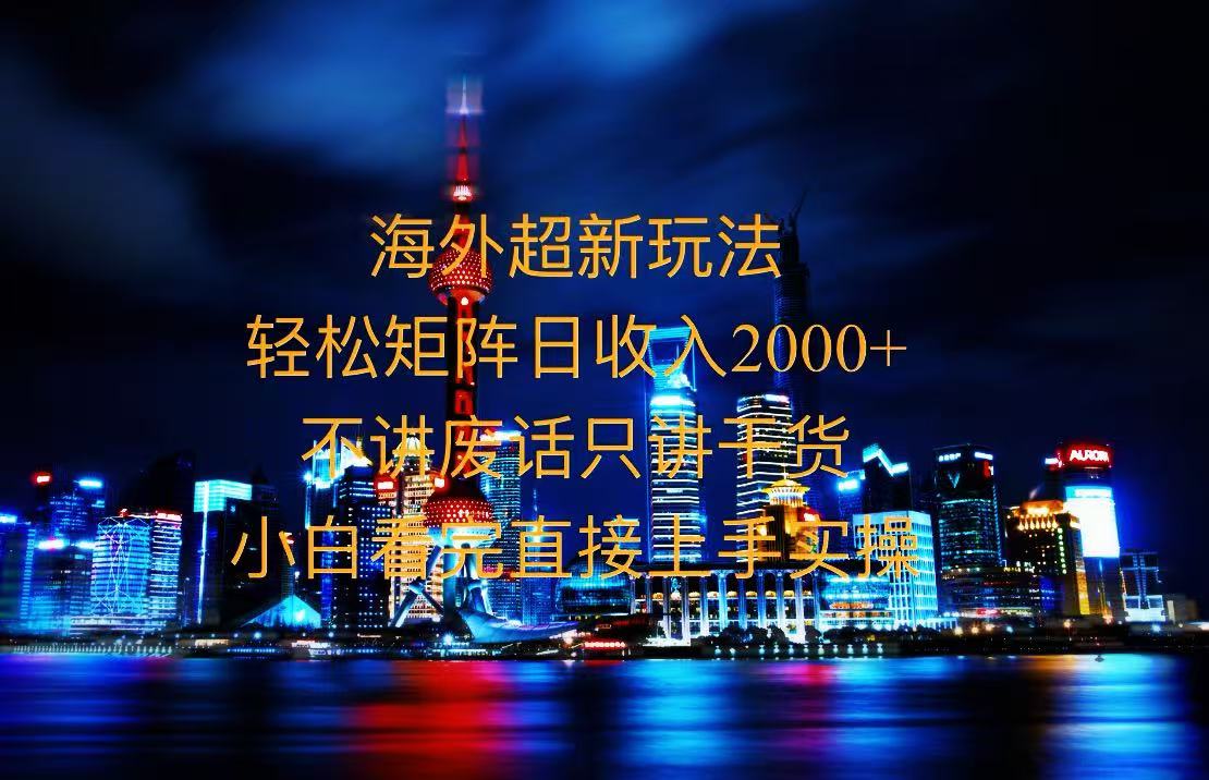 2025全新海外暴力玩法，操作简单，小白轻松上手-禾谷轻创网