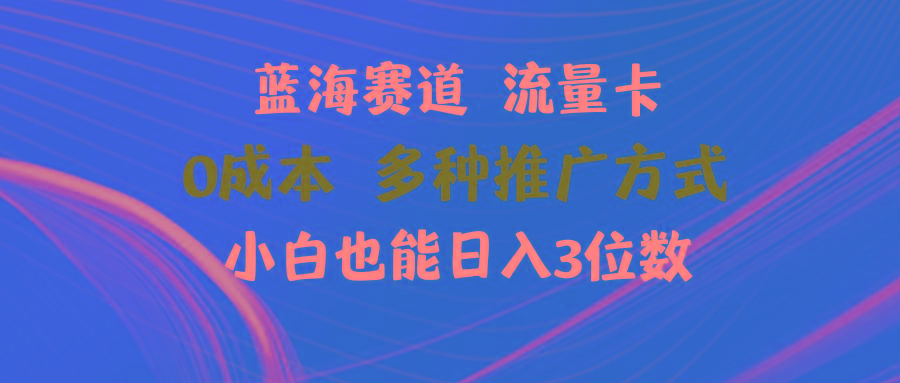 蓝海赛道 流量卡 0成本 小白也能日入三位数-禾谷轻创网