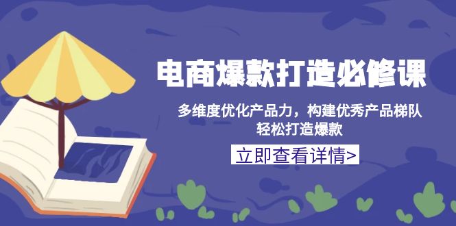 电商爆款打造必修课：多维度优化产品力，构建优秀产品梯队，轻松打造爆款-禾谷轻创网