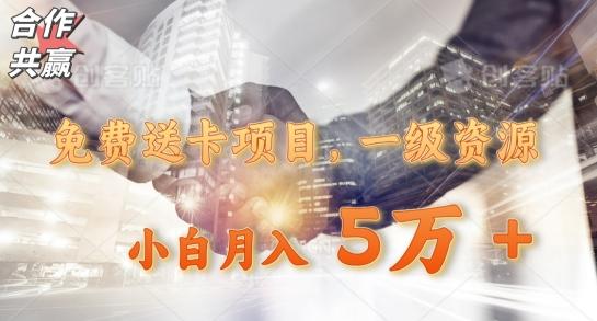 免费送卡项目，一级资源，小白月入5万+-禾谷轻创网